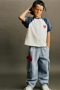 CARGO BALLOON JEANS WITH LABEL