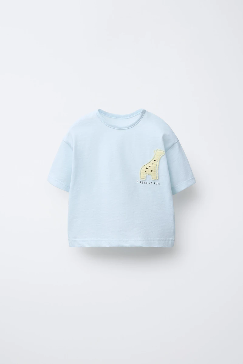 GIRAFFE APPLIQUÉ T-SHIRT