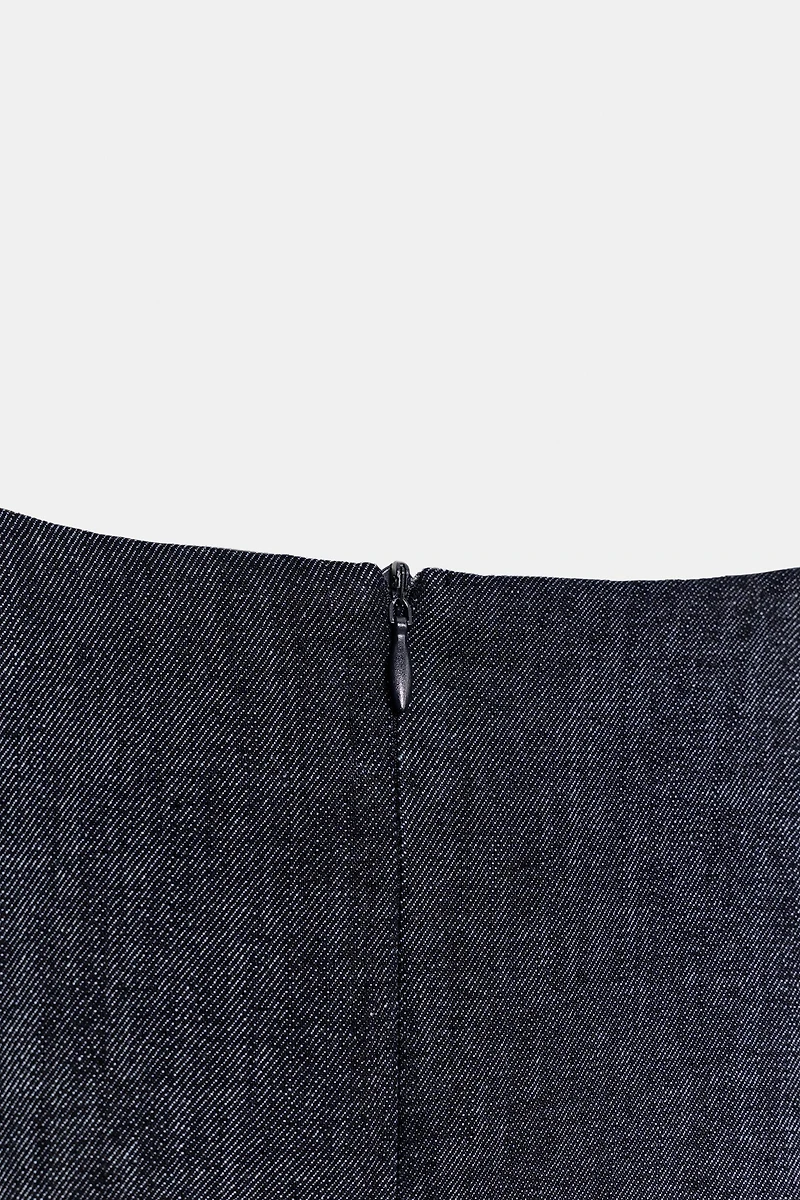 Z1975 PUFF SLEEVE MINI DENIM DRESS