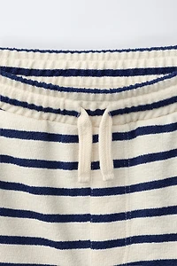 STRIPED TEXTURE T-SHIRT AND BERMUDA SET