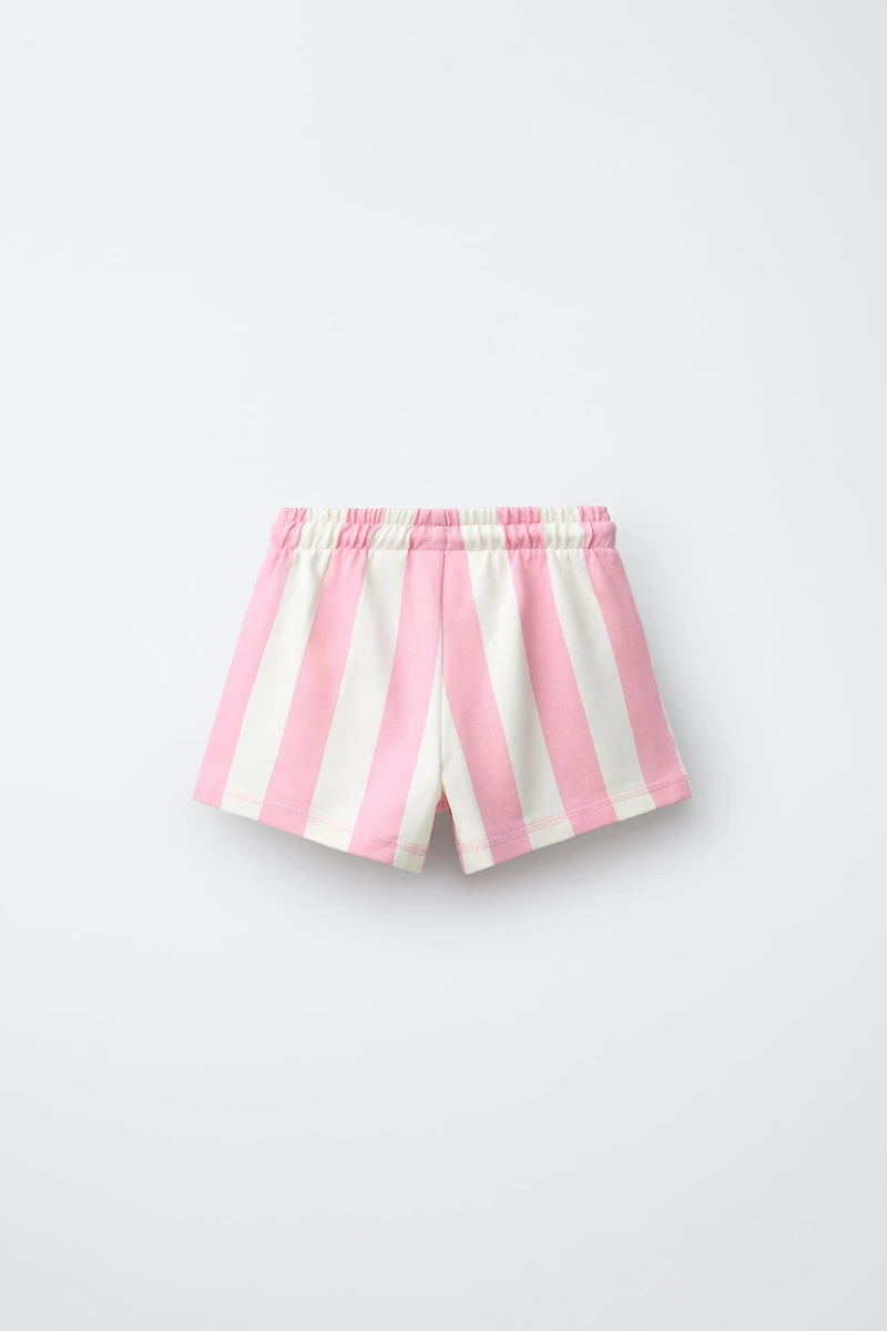 STRIPED PLUSH SHORTS