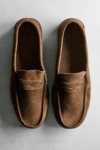 Soft leather penny loafers
