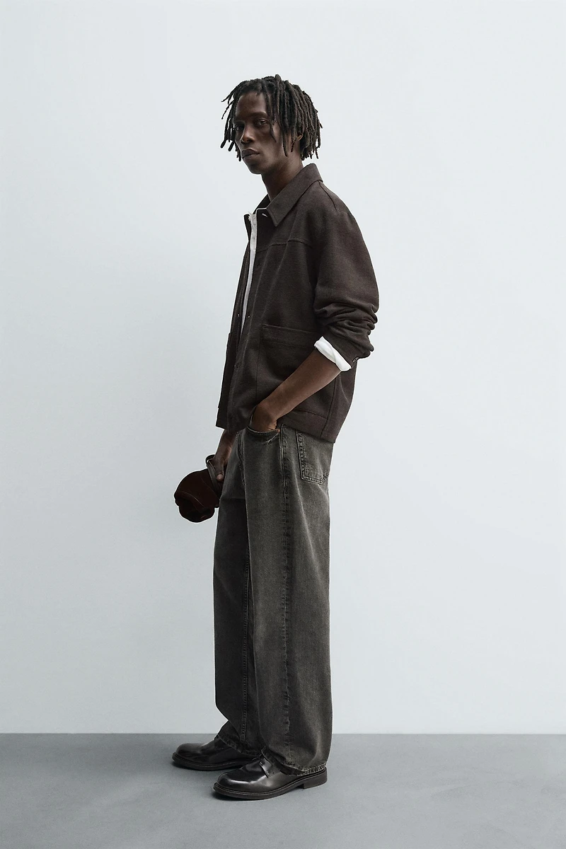 TEXTURED POCKET OVERSHIRT