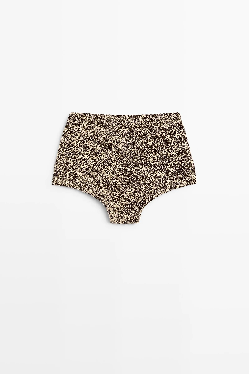 Flecked knit shorts co-ord