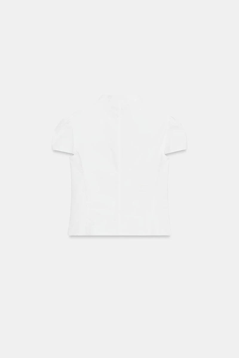 POLKA DOT POPLIN SHIRT WITH TIE OPENING
