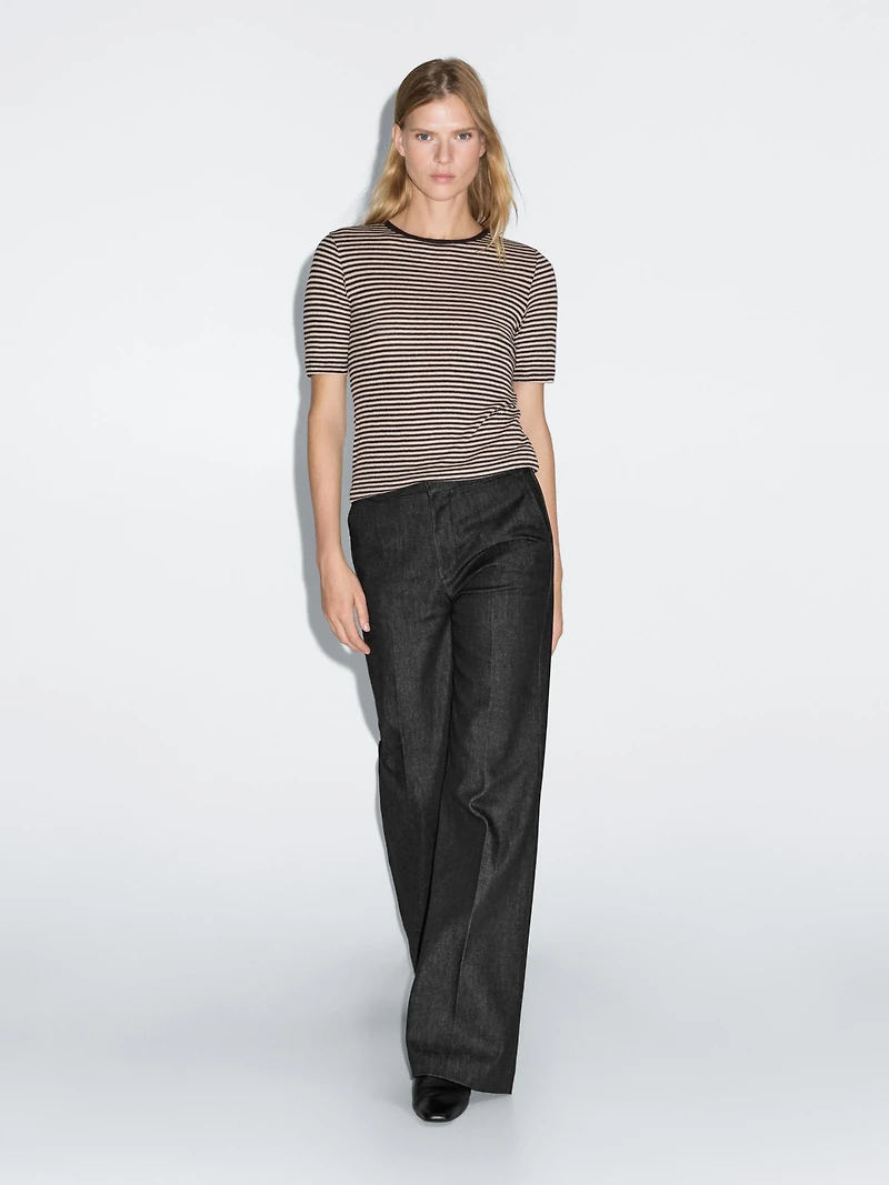 Flared high-waist jeans