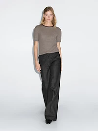 Flared high-waist jeans