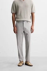 TEXTURED STRETCH PANTS