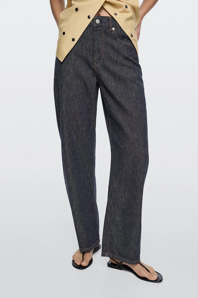 Jean barrel fit taille haute