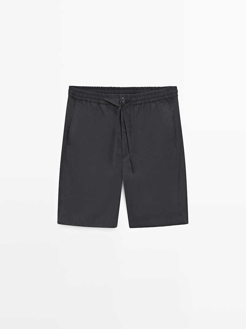 100% cotton jogger fit Bermuda shorts