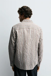 STRIPED FLOWY SHIRT