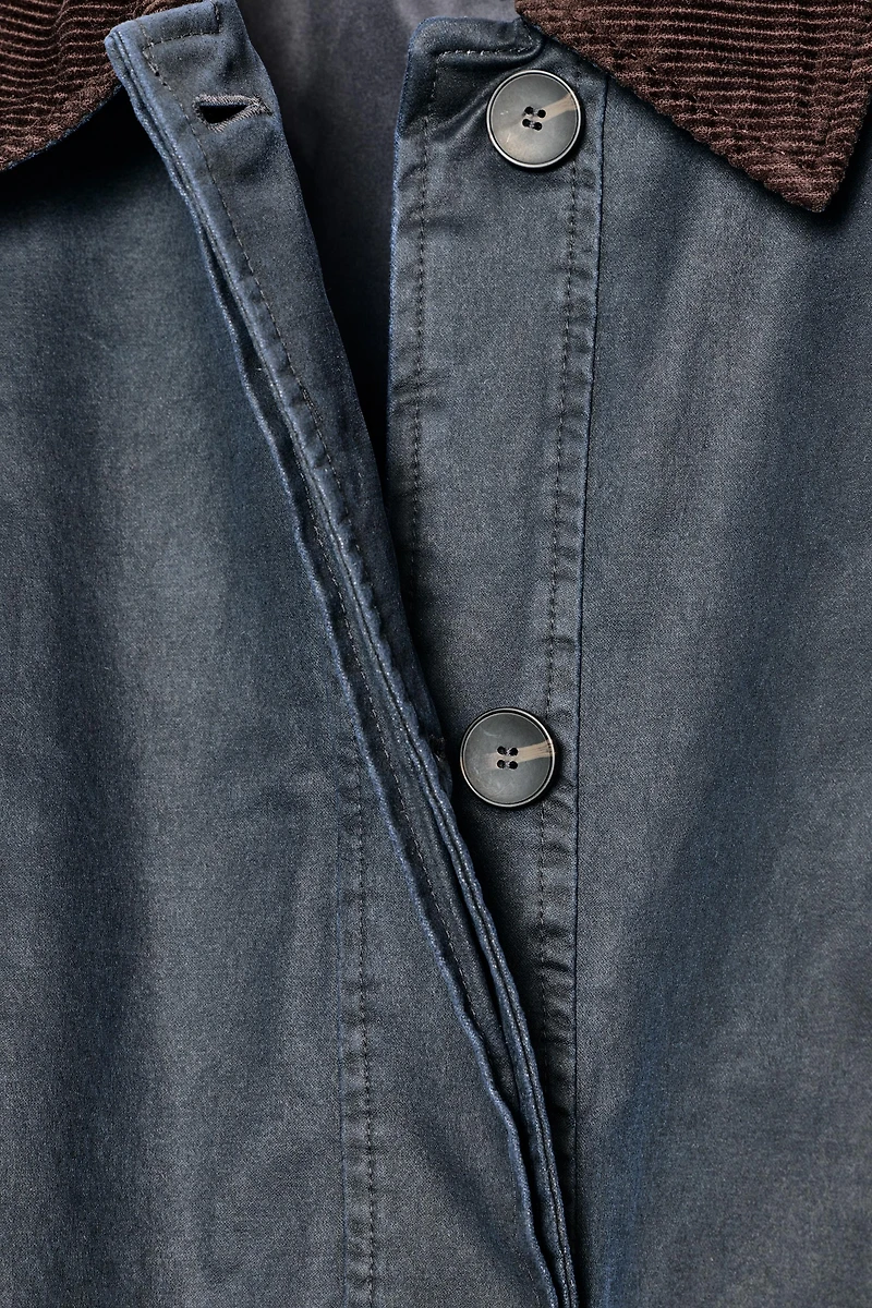 WAXED PARKA WITH CORDUROY COLLAR