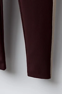RIBBED STRIPED LEGGINGS