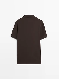 Micro textured cotton polo shirt