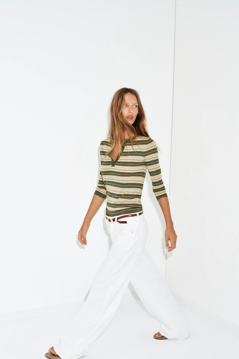 BUTTON KNIT SWEATER