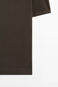 Wool blend zip-detail polo shirt