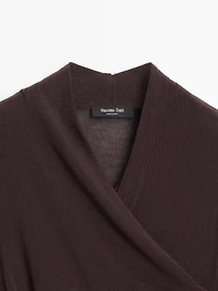 Draped long sleeve T-shirt