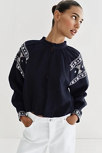 EMBROIDERED BALLOON SHIRT