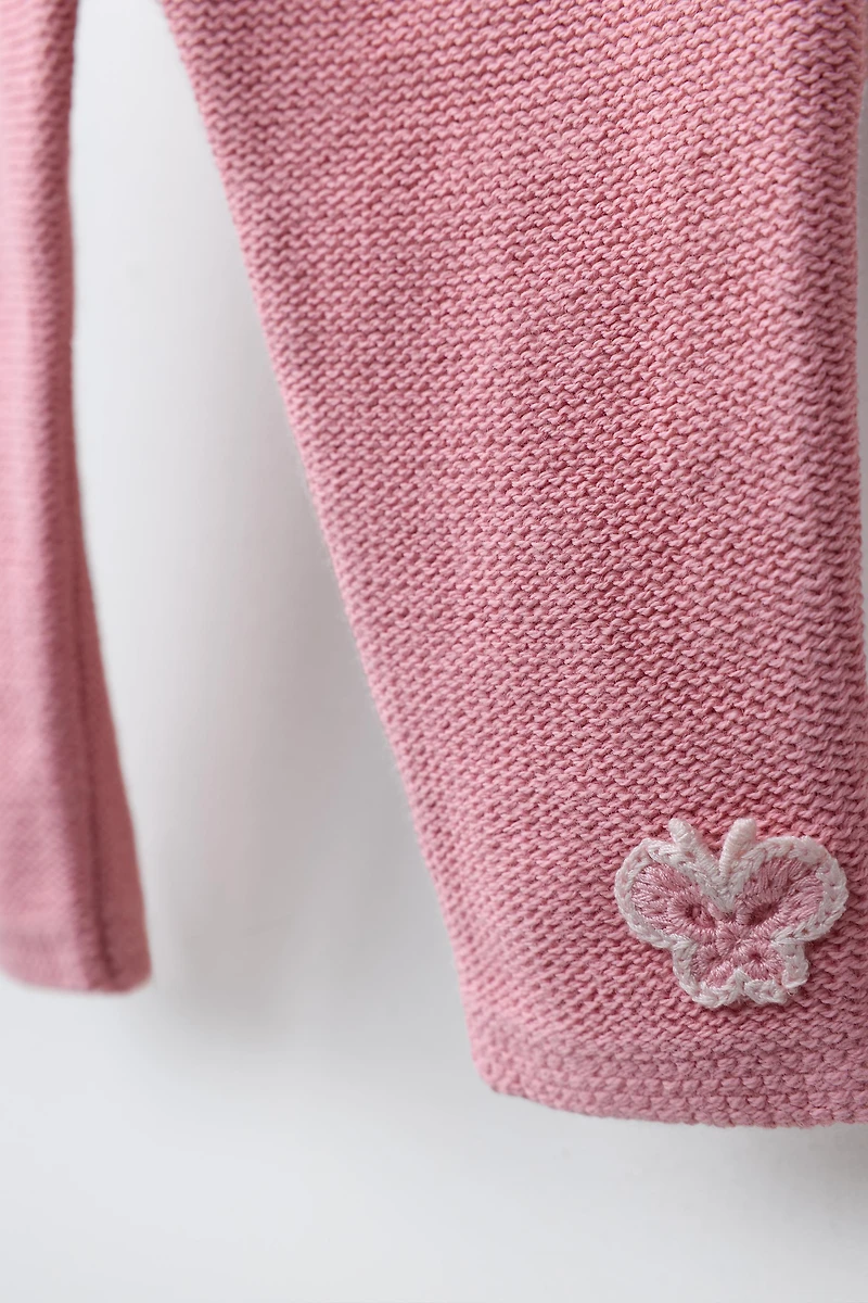 KNIT PANTS WITH BUTTERFLY APPLIQUÉ