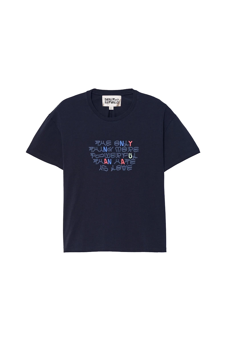T-SHIRT COURT FIT INSCRIPTION AMOUR