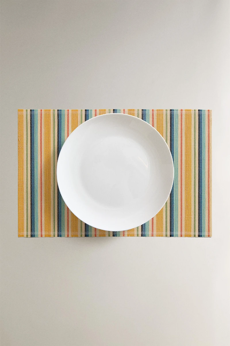 SET DE TABLE EN BAMBOU À RAYURES