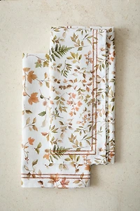 LOT TORCHONS CUISINE COTON FEUILLES (LOT DE 2)