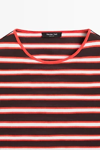 100% cotton short sleeve striped T-shirt