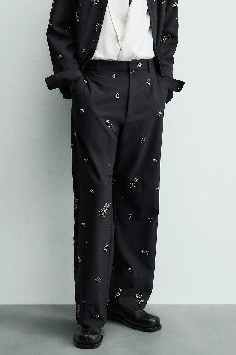 PANTALON COUPE DÉCONTRACTÉE À PAILLETTES