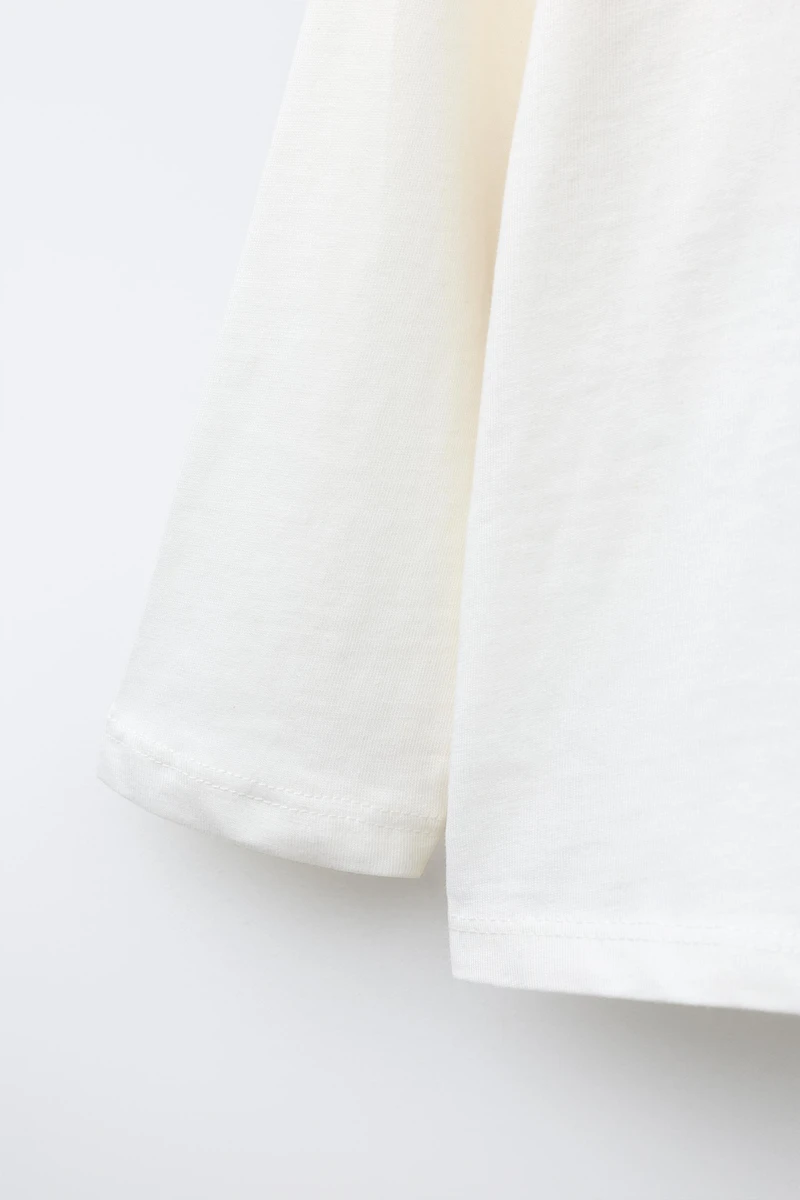 FLOCKED TEXT T-SHIRT