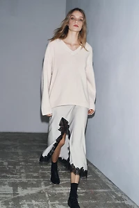 ZW COLLECTION LACE MIDI SKIRT