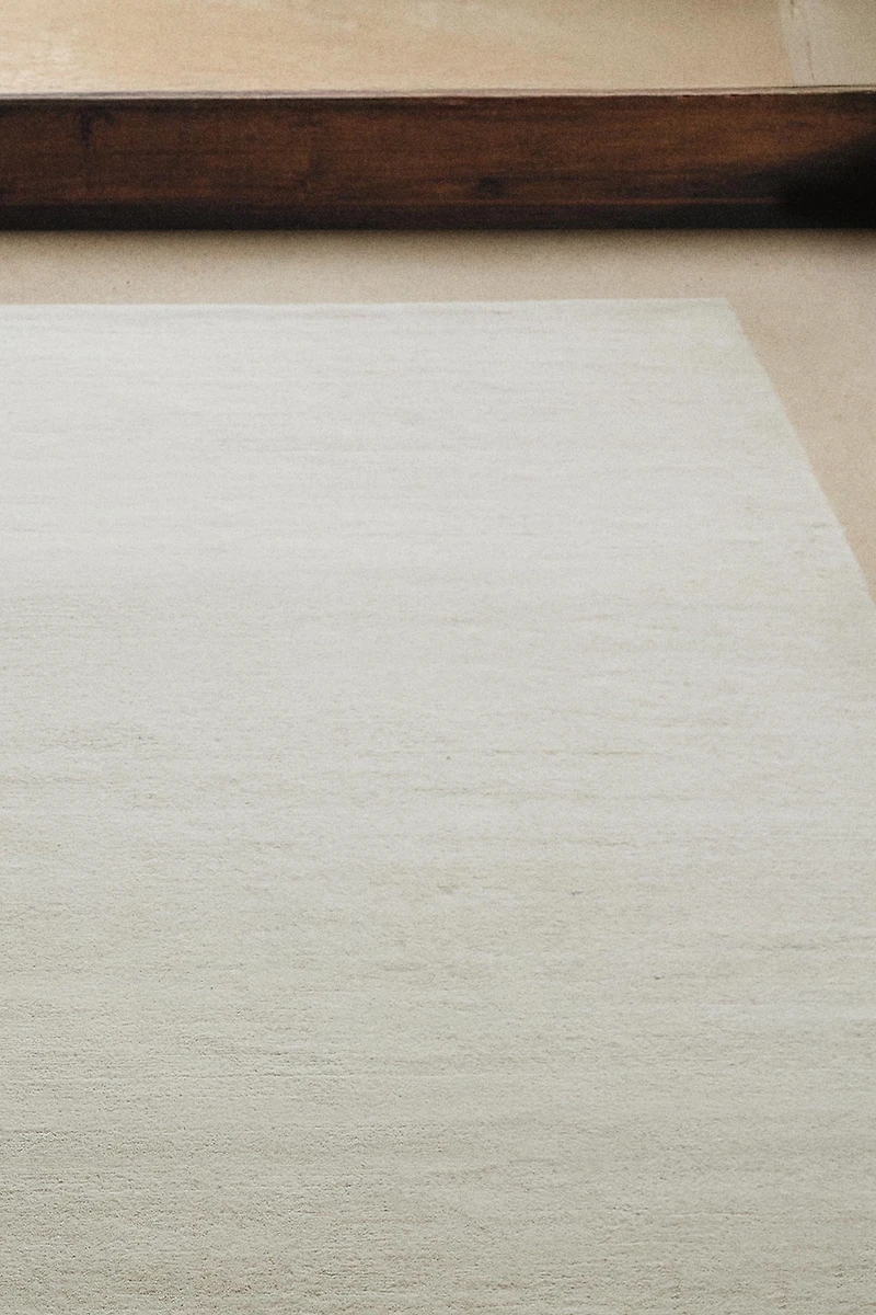 PLAIN WOOL COTTON AREA RUG