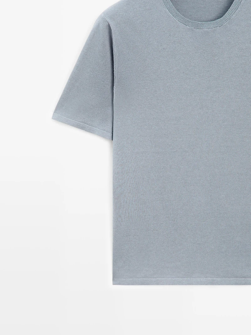 T-shirt en maille de coton mélangé