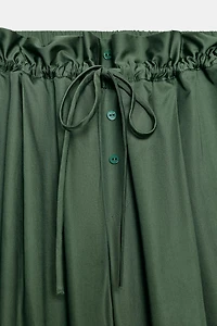 PANTALON EN POPELINE À CONTRASTE