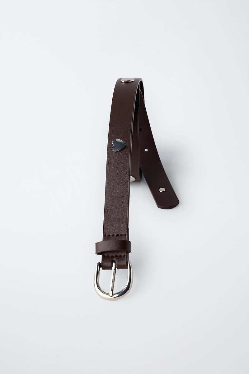 HEART STUD FAUX LEATHER BELT