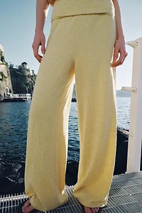 TEXTURED STRAIGHT LEG PANTS