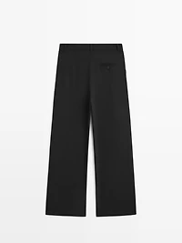 Wool blend trousers with seam detail