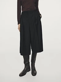 Long flannel Bermuda shorts with darts