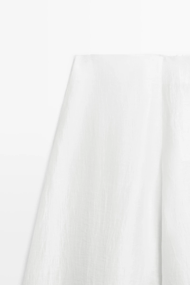 Linen blend palazzo trousers