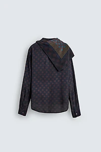 LIMITED EDITION FLOWY POLKA DOT SCARF SHIRT
