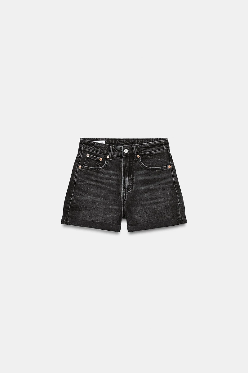 TRF MOM FIT HIGH WAIST DENIM SHORTS