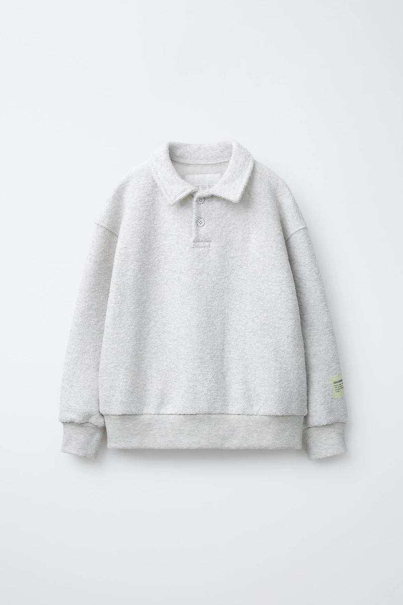 TEXTURED POLO AND WIDE LEG PANTS SET