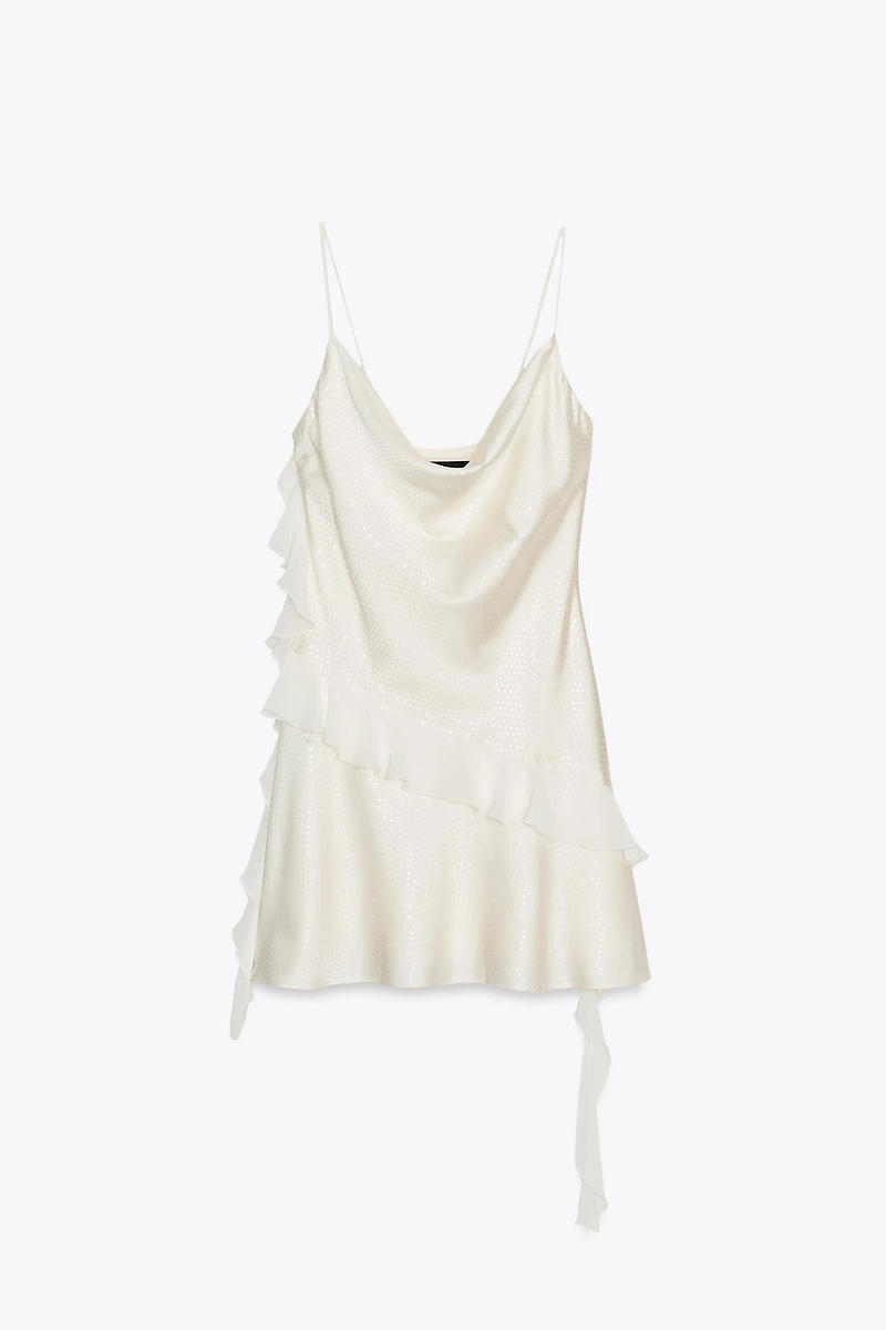 SPARKLY RUFFLED SHORT DRESS