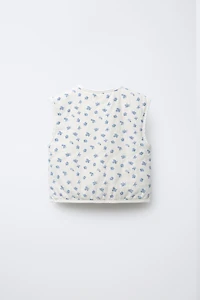 GILET EN SERGÉ À FLEURS