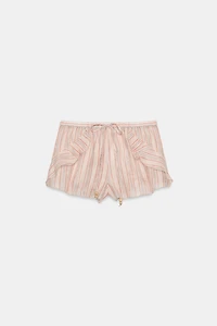 RUFFLED STRIPED SHORTS