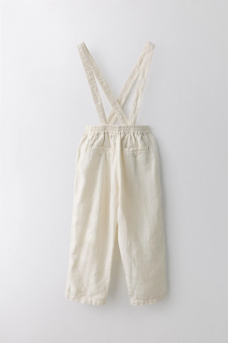 6-10 YEARS / 100% LINEN PANTS WITH REMOVABLE SUSPENDERS LIMITED EDITION