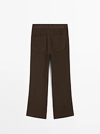 100% linen kick flare fit trousers