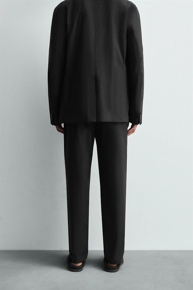 PANTALON DE COSTUME EN POPELINE