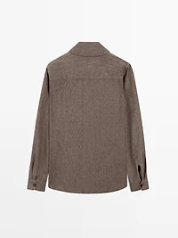 Faded linen overshirt with pocket details