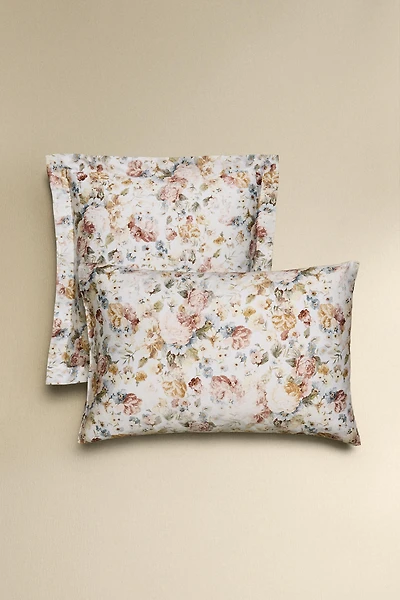 TAIE D’OREILLER SATIN FLORAL (300 FILS)