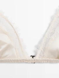 Silk and lace triangle bralette